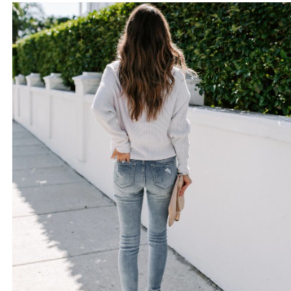 JULIA Off Shoulder Thermal Knit Sweater - Picture 2 of 8